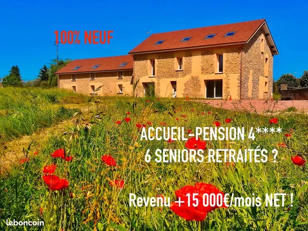 Paray prix 200m2 PERSO +300m2 ACCUEIL-PENSION STANDING 6 SENIORS Retraités? 