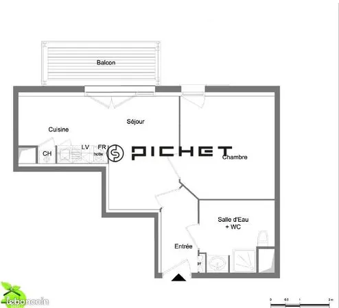 Appartement 2 pièces 36 m² 