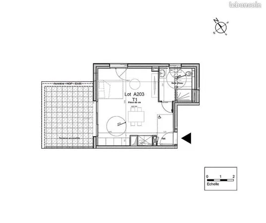 Appartement 1 pièce 36 m² 