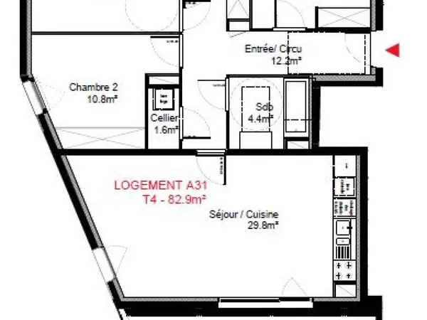 Appartement 4 pièces 83 m² 