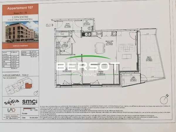 Appartement 3 pièces 70 m² 