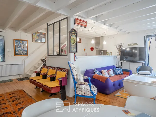 Maison-loft cachée avec jardin au coeur d'un ancien atelier 
