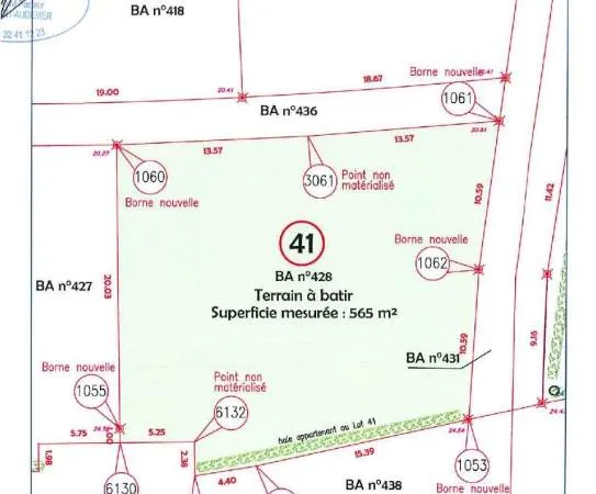 Terrain 565 m² 