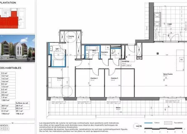 Appartement 4 pièces 139 m² 