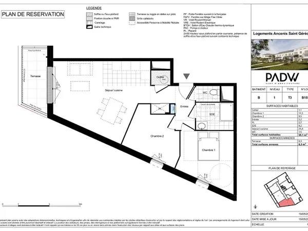 Appartement 3 pièces 59 m² 