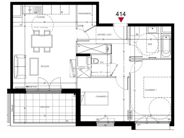 Appartement 3 pièces 65 m² 