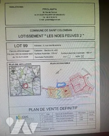 Terrain 319 m² 