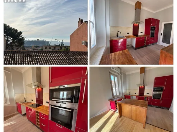 Grand appartement ou bureaux 93m2 4 chambres vue mer 