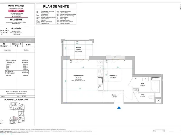 Appartement 2 pièces 40 m² 
