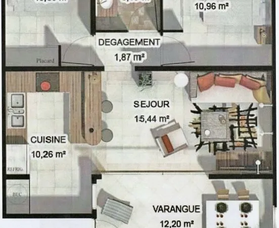 Appartement 3 pièces 66 m² 