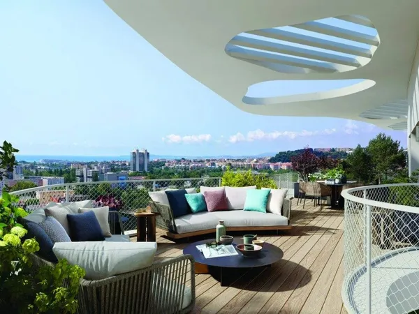 Nice Ouest, 3 pièces neuf terrasse vue mer et parking 