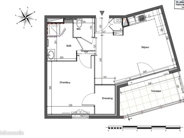 Appartement 2 pièces 47 m² 