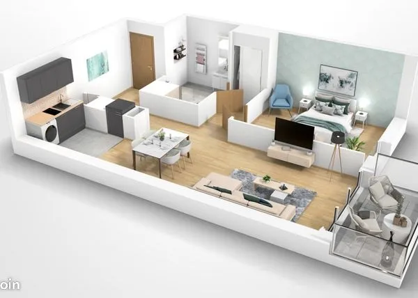Appartement 2 pièces 52 m² 