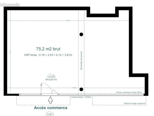 Local commercial 76 m² 
