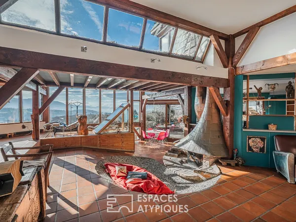 Maison bois moderniste et son atelier d'artiste 