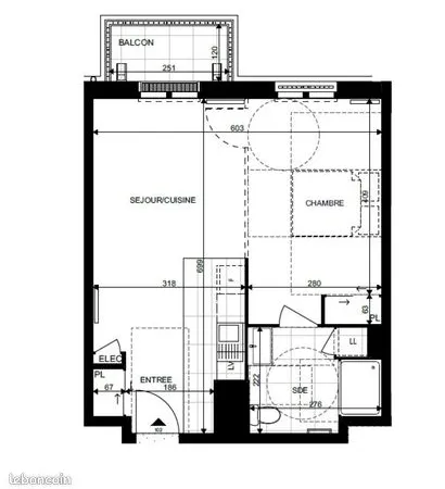 Studio 2 pièces 40 m² 