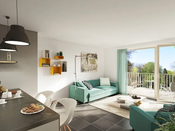 URGENT ! RETOUR DE LOT ! GRAND DEUX PIECES DE 47M² AVEC EXTERIEUR DANS UN CADRE VERDOYANT ET FAMIIL 