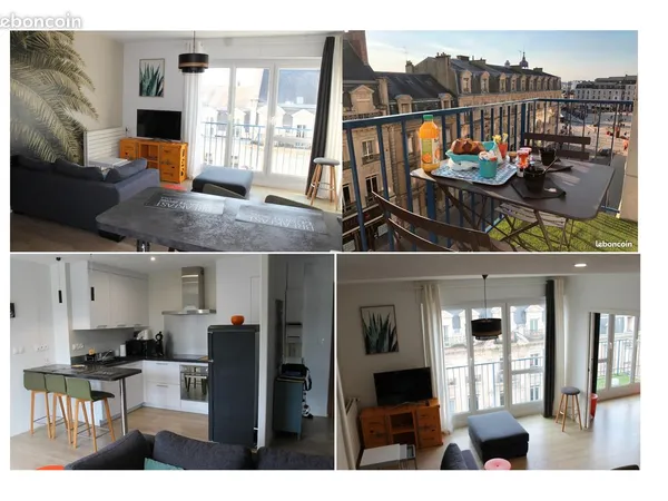Plein centre, 1 chambre dispo. Dans beau T3 meublé, proche gare et République 