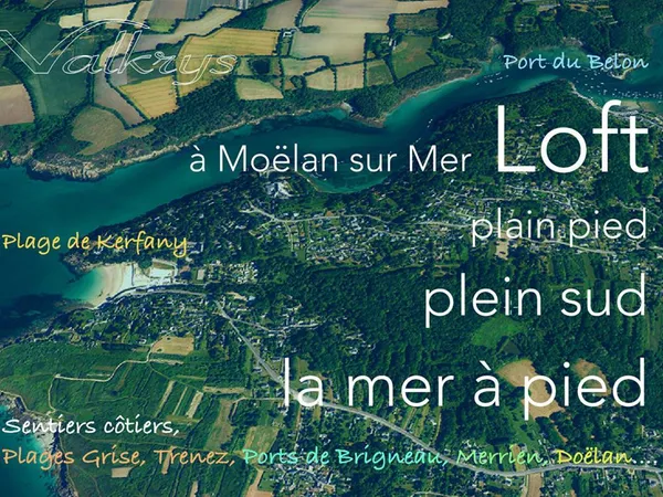 Loft 3 P, 125m2, plain pied, plein sud, la mer à pied - Moëlan sur Mer 