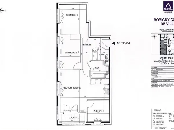 Appartement 3 pièces 69 m² 