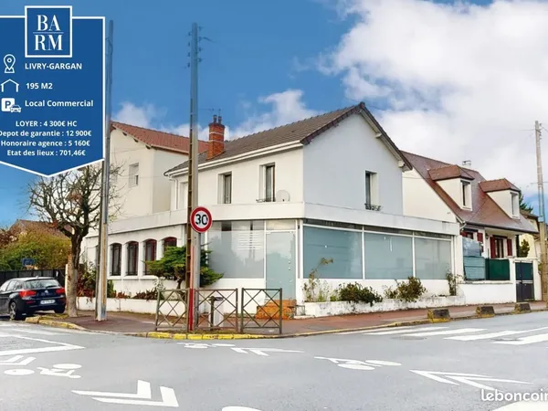 Local commercial 195 m² Livry-Gargan 