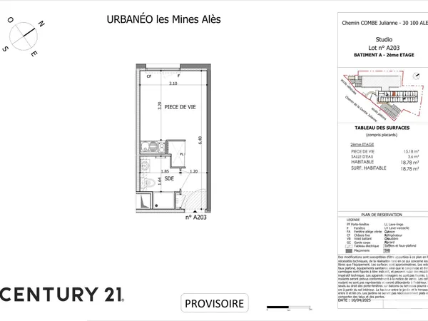 Appartement 1 pièce 19 m² 