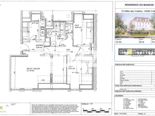 A LOUER : APPARTEMENT NEUF - T3 - 60 M² - RESIDENCE DU MANEGE - CAEN 
