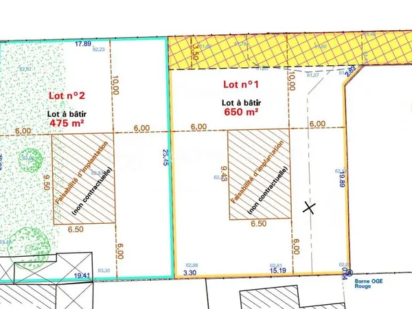 Terrain en individuel 650 m² 