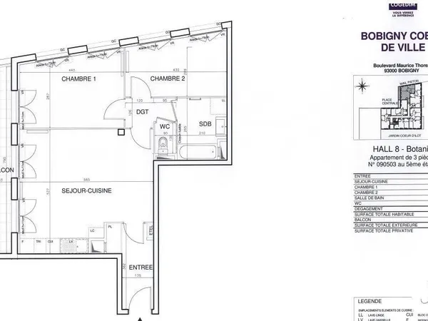 Appartement 3 pièces 64 m² 
