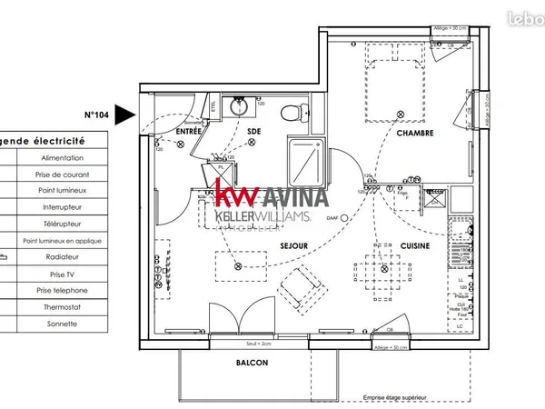 Appartement 2 pièces 45 m² 