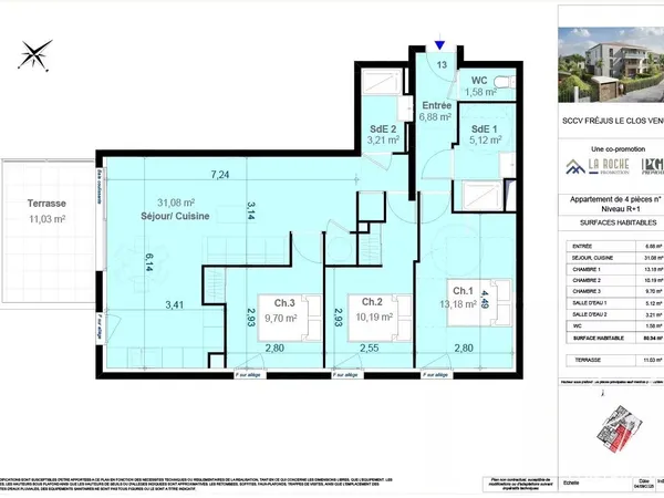 T4 neuf - 80 m² - Terrasse 