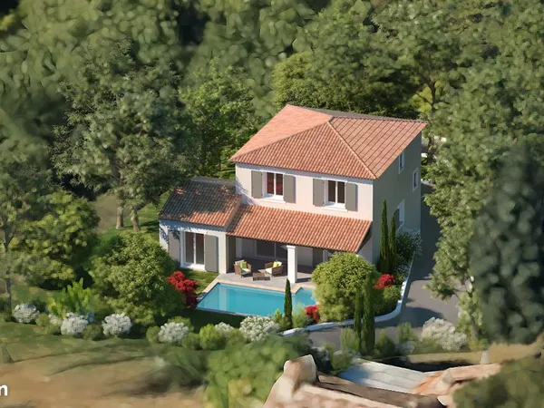 Terrain 1 202 m² avec permis de construire - Maison 4 pièces avec garage double + piscine 