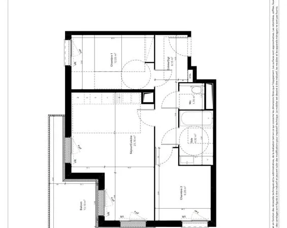Appartement 3 pièces 60 m² 