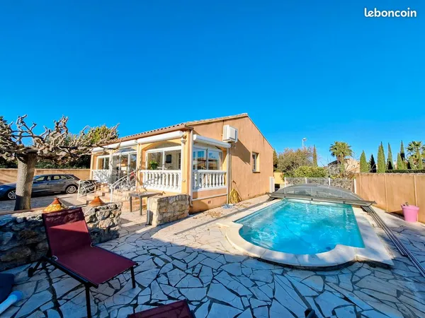 PEROLS - Villa T4 de 145m2 sur 500m2 de terrain avec PISCINE et GARAGE - Quartier CALME 