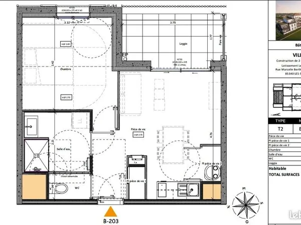 Appartement 2 pièces 45 m² 