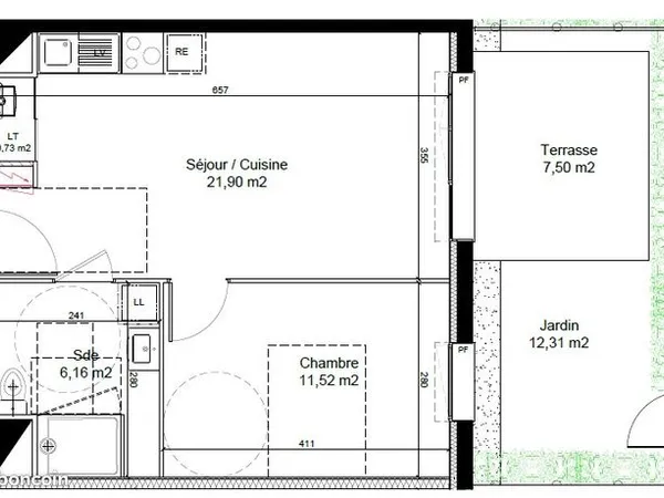 Appartement 2 pièces 40 m² 