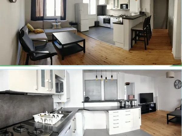 Loue appartement T4 3 chambres meublés /mois TCC proche EM Lyon 