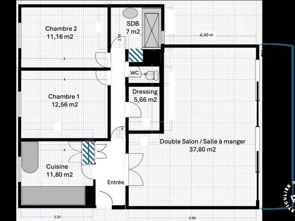 Appartement 4 pièces 84 m² 