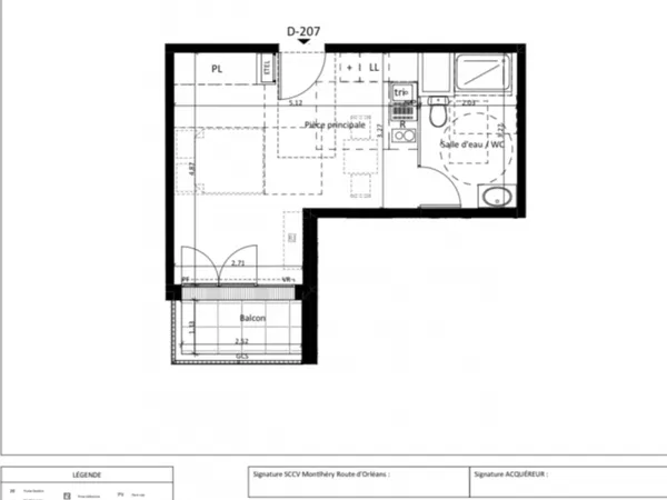 Location Studio 1 pièce 