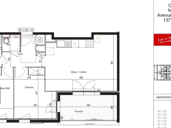 Appartement 3 pièces 63 m² 
