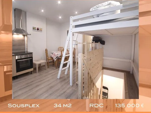 Studio 2 pièces 34 m² 