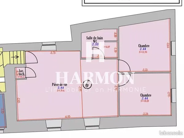 Appartement 3 pièces 54 m² 