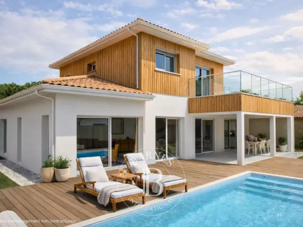 VILLA NEUVE AVEC PISCINE, 4 CHAMBRES, AU CŒUR DE LA TESTE-DE-BUC 