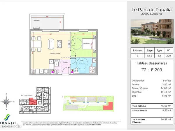 Appartement 2 pièces 47 m² 