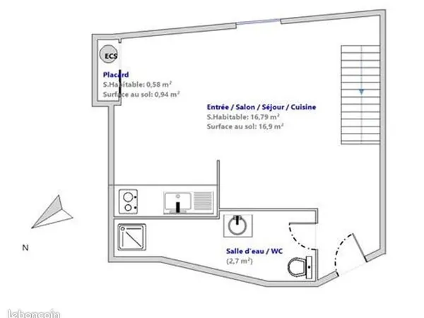 Studio duplex, 24m2 