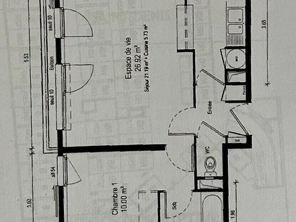 Appartement 2 pièces 43 m² 