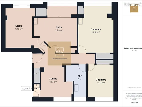 Appartement 3 pièces 90 m² 