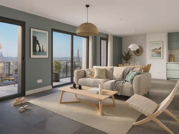 EXCEPTIONNELLE !! PANORAMA UNIQUE SUR PARIS !! GRAND STUDIO DE 36M² AVEC TERRASSE DANS UN CADRE RAR 