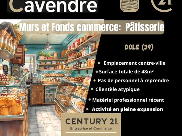 Fonds de commerce, pâtisserie 48 m² DOLE 