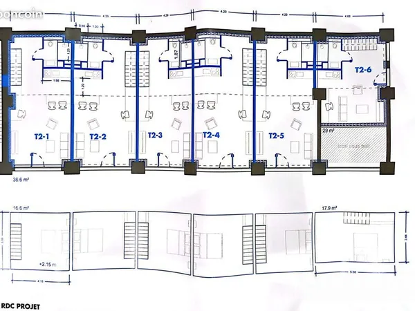 Studio 2 pièces 29 m² 